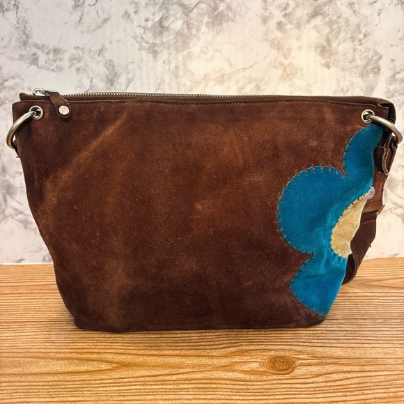 Celine Vintage Spring 2002 Leather Suede Patchwork Floral Shoulderbag Purse - Picture 2 of 15